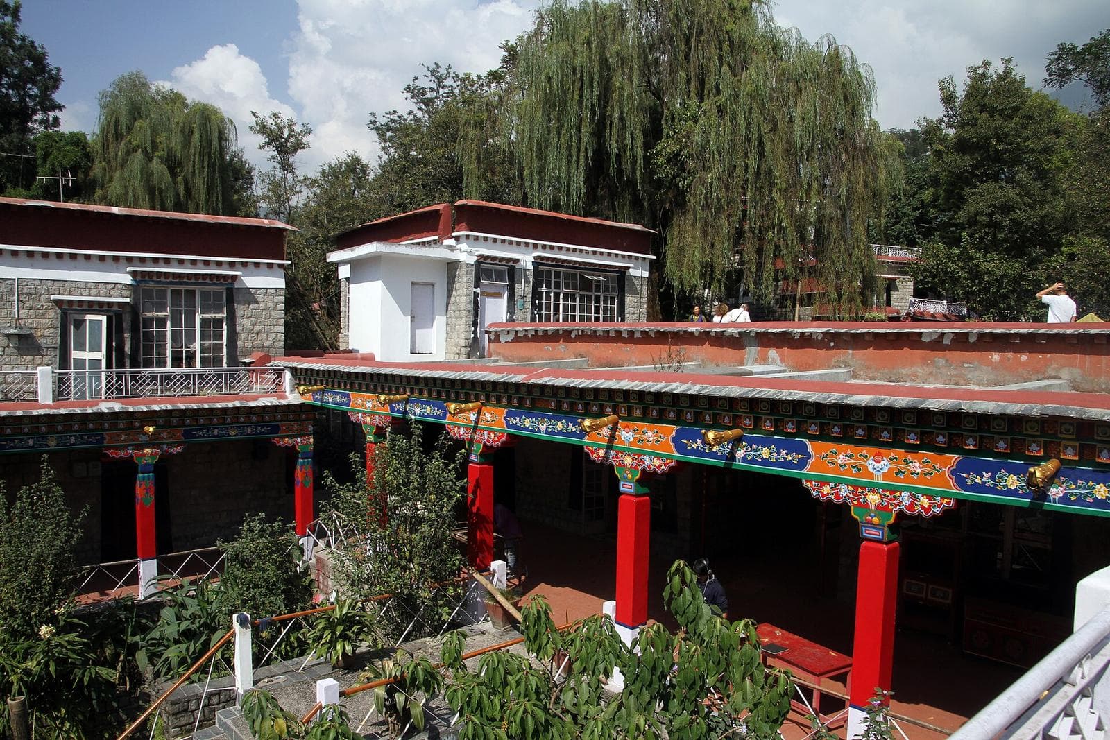 Traditional Tibetan-style buildings and gardens of the Norbulingka Institute at Sidhbari