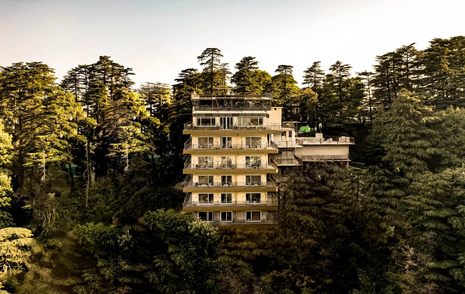 The Belvedere Himalayan Retreat building among deodar forest, McLeod Ganj