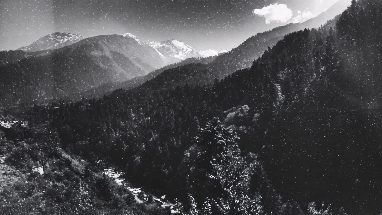 Pulga and Kalga villages on the forested slopes above Barshaini in the Parvati Valley